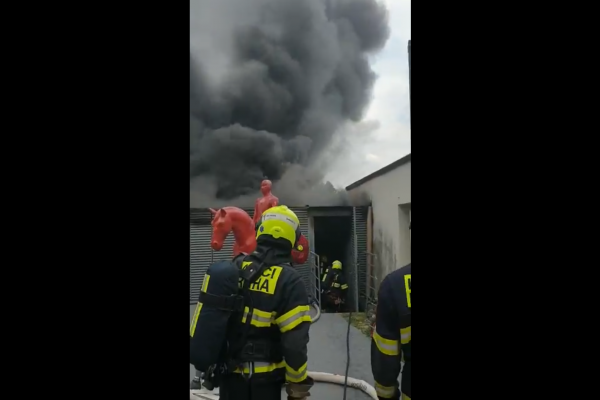 Zásah pražských hasičů v areálu Musea Kampa
