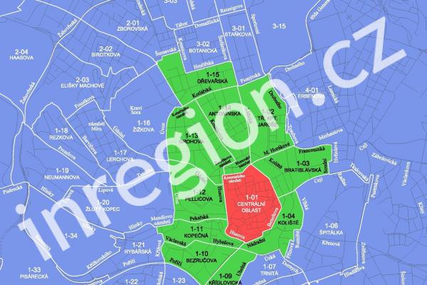Mapa nové koncepce rezidentního parkování v Brně, zdroj: MMB