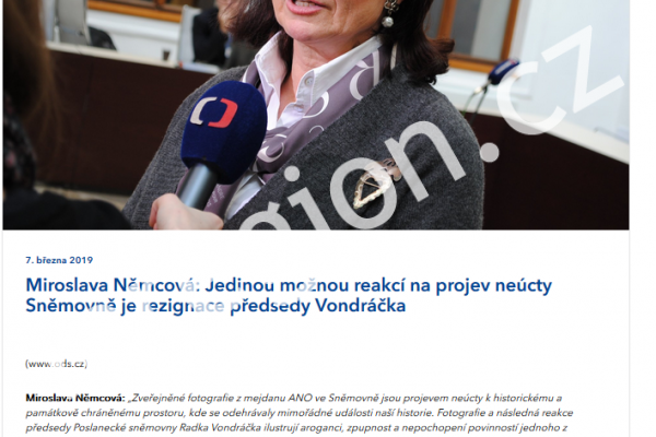 Reakce Miroslavy Němcové na tanec Radka Vondráčka, fotozdroj: ODS